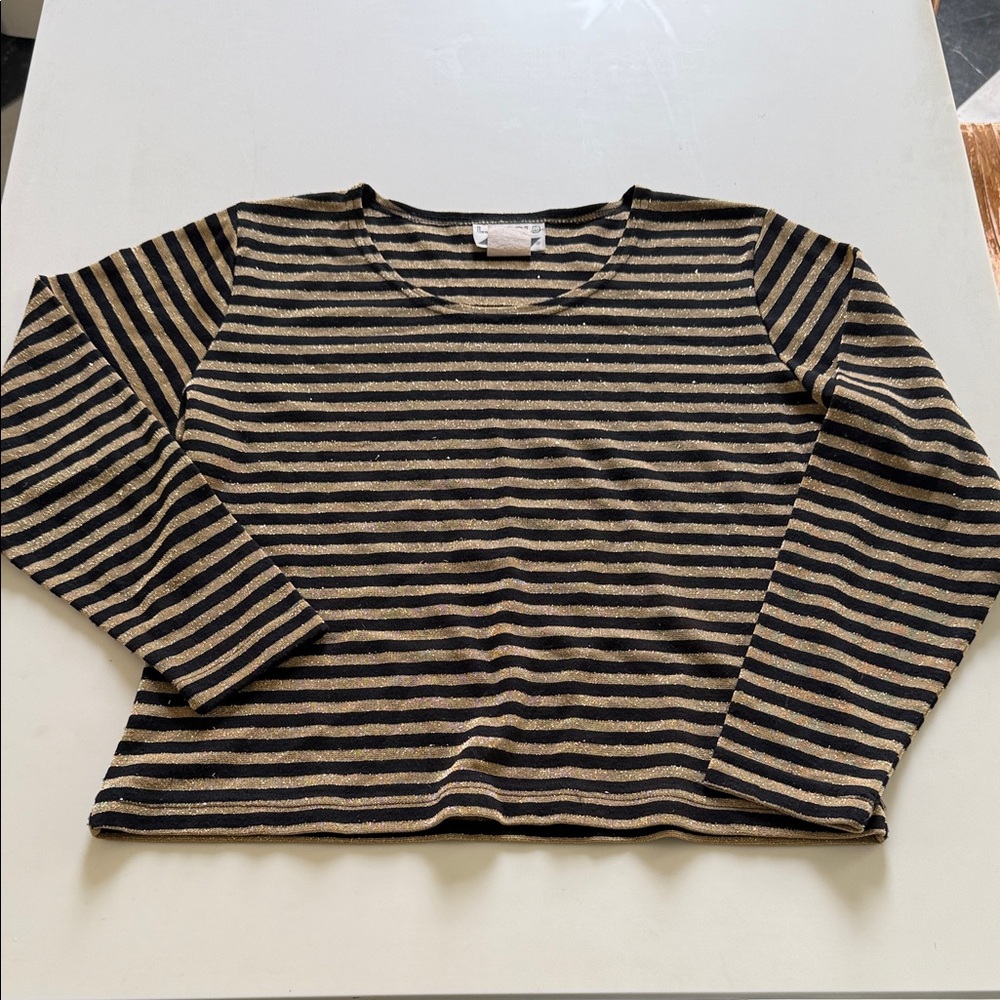 L.A. Gold Striped Long Sleeve Top Women’s L